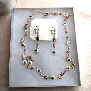 Evil Eye & Elephants Choker Necklace